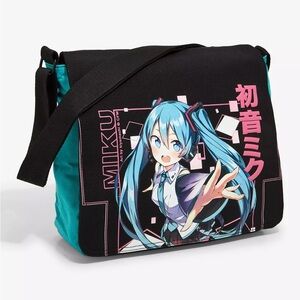 Hatsune Miku Black & Teal Messenger Bag